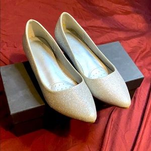 silver dress flats